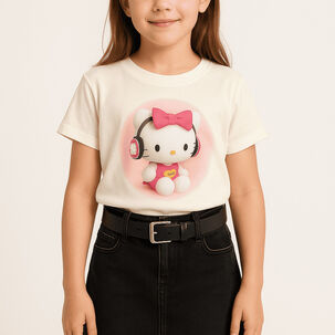 Falda Short Niña Algodón Con Cinturón Negro Kibou