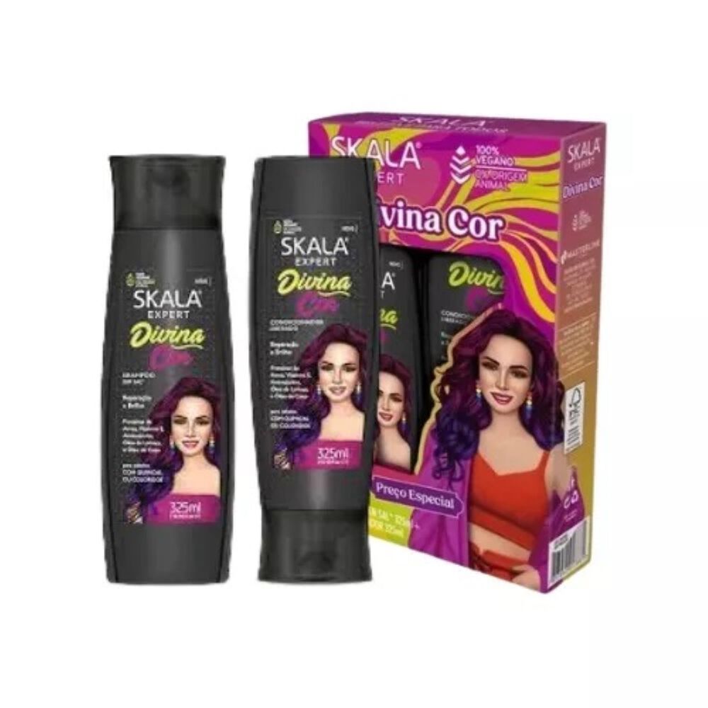 Kit Shampoo Y Acond Divina Cor Skala Expert 650ml image number 4.0