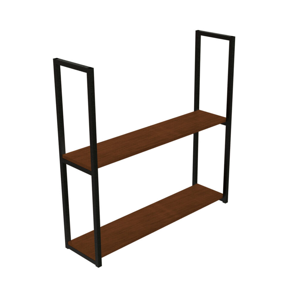 Repisa Diseño Industrial 2 Tablas 90x20cm Café Brasforma image number 1.0