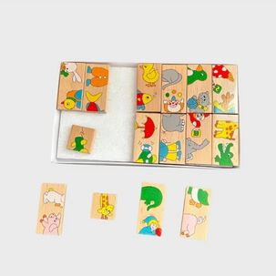Domino Madera Animales Juego Didactico Para Niños