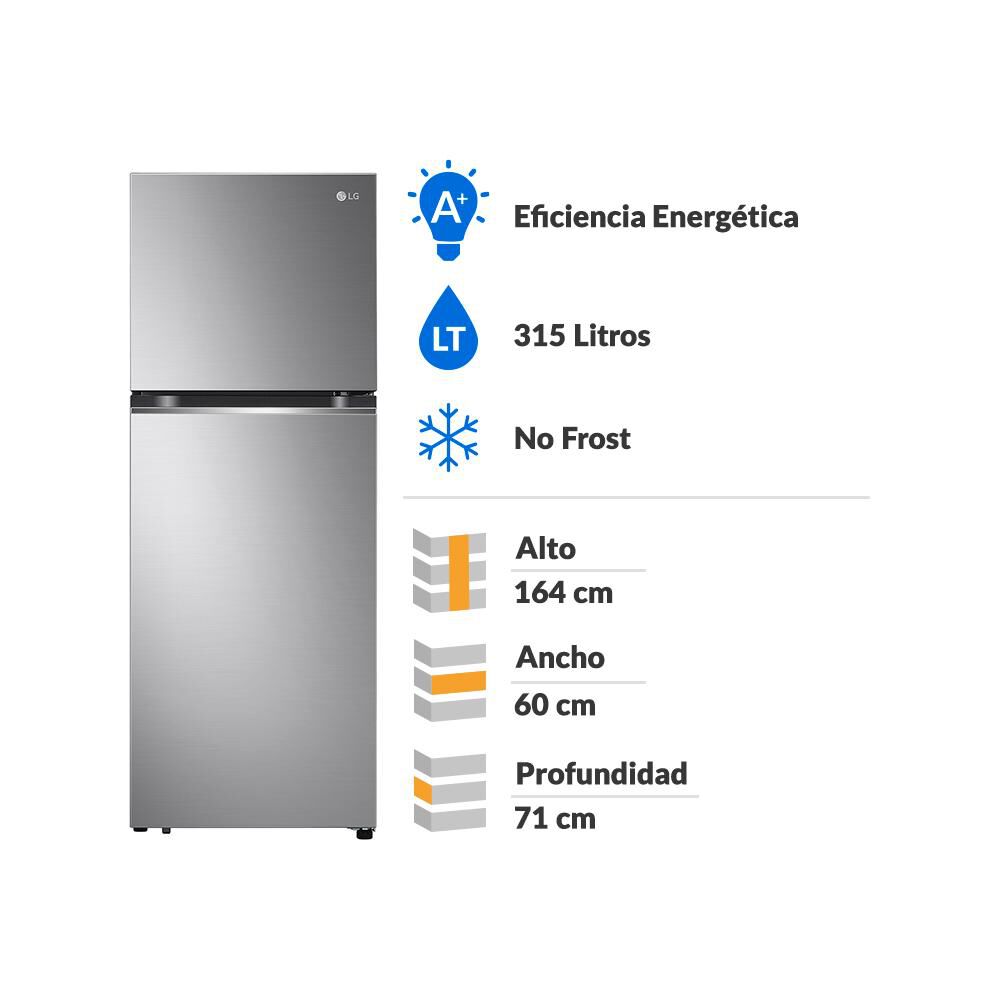 Refrigerador Top Freezer LG VT32BPP / No Frost / 315 Litros / A+ image number 1.0