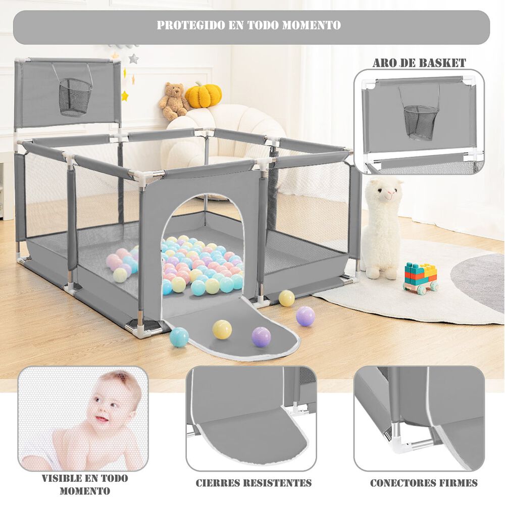 Corral De Seguridad Bebe Con Aro 126x126 Cm image number 2.0