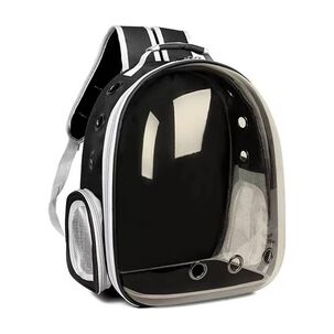 Bolso Mochila Transparente Porta Mascotas Negro