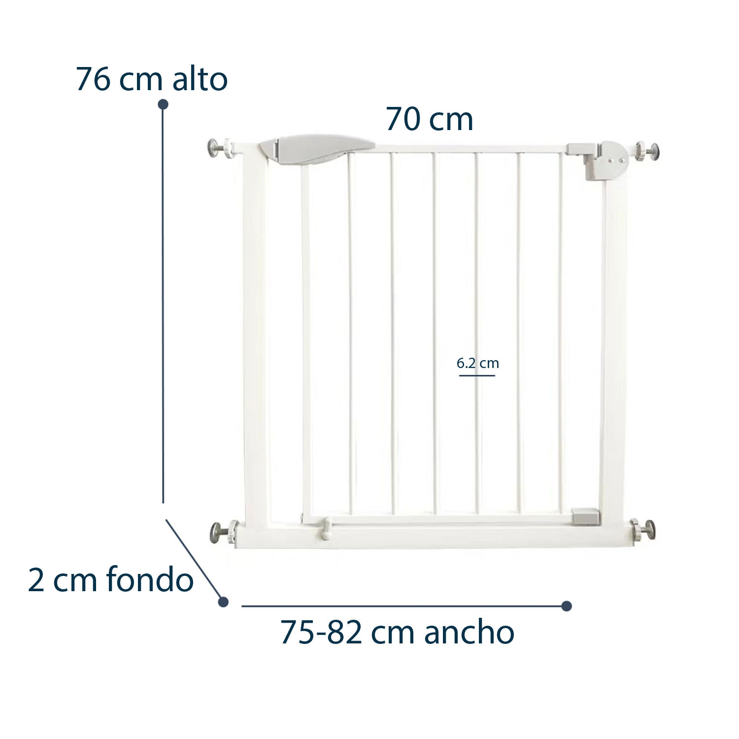 Reja De Seguridad Bebe Mascota Doble Seguro 75 A 82 Cm image number 6.0