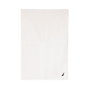 Toalla De Mano Nautica 100% Algod&oacute;n Textura Esponjosa Blanca-azul