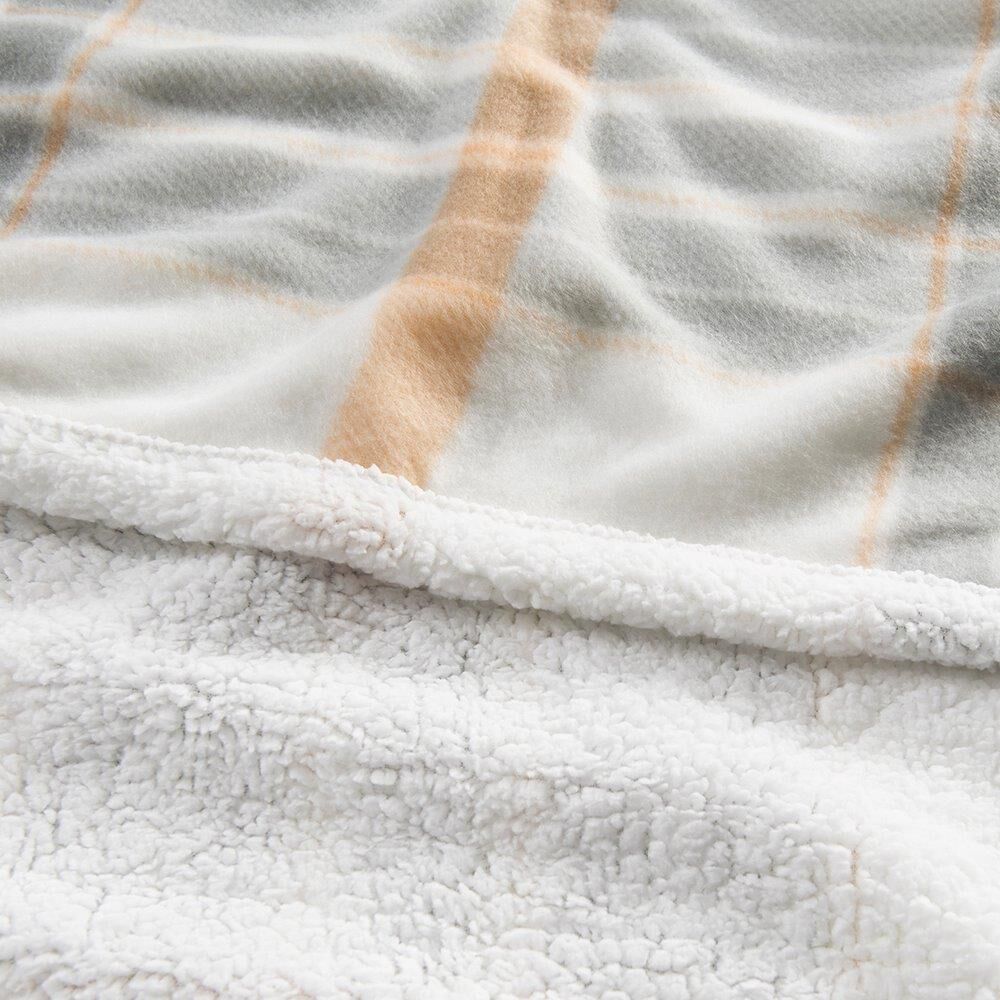 Frazada Polar-sherpa Estampada 1.5 Plazas Tartan Gris image number 1.0
