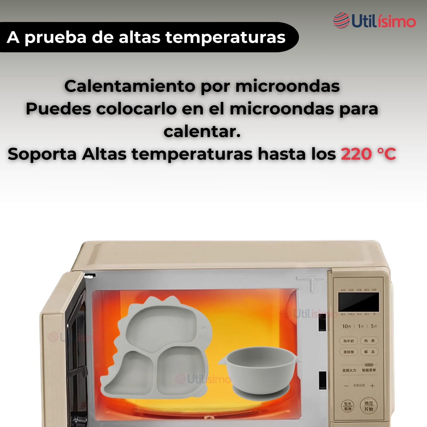 Set Alimentaci&oacute;n Silicona Beb&eacute; 5 Piezaslibrebpa Color Gris image number 7.0
