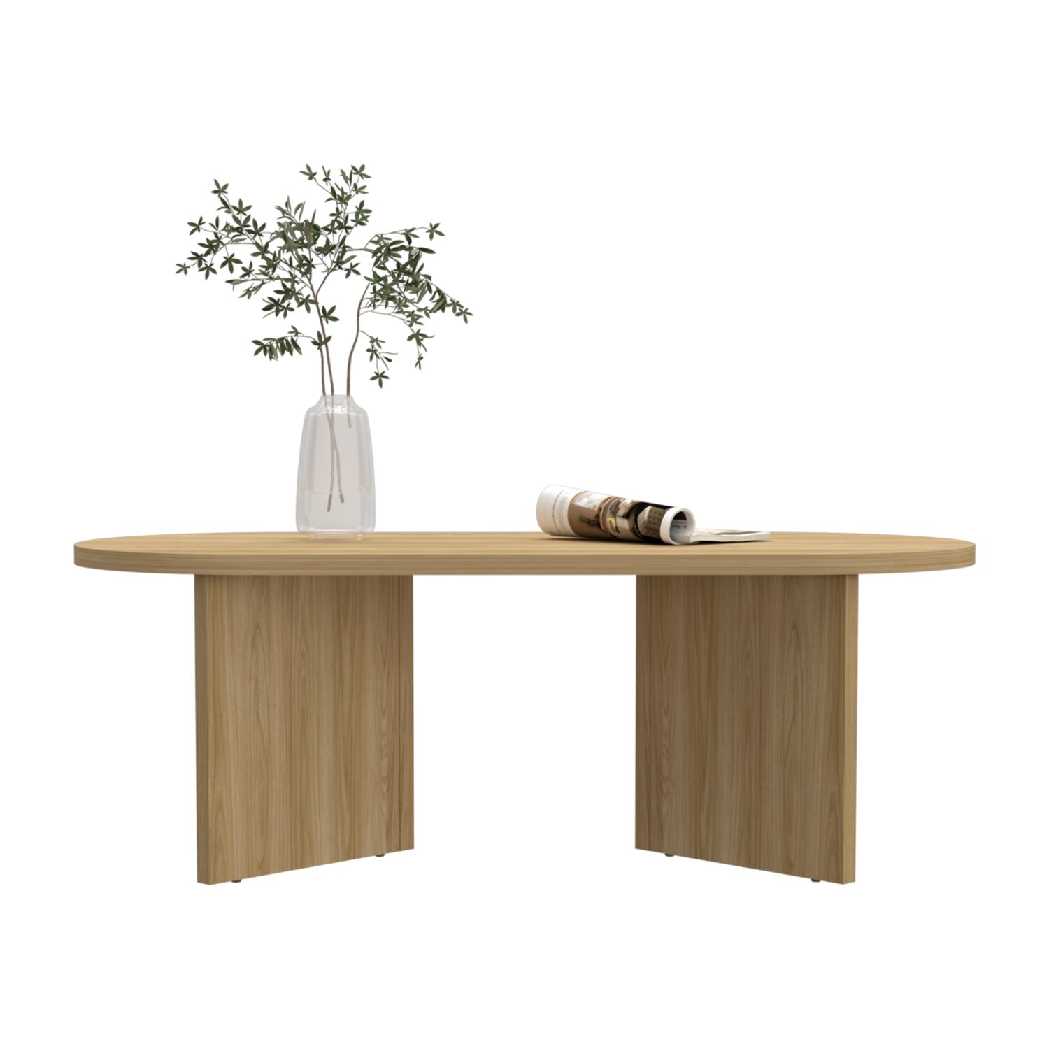 Mesa De Centro Moderna Fm 42,2x120,2x52,7 Cm Caf&eacute; Claro image number 2.0