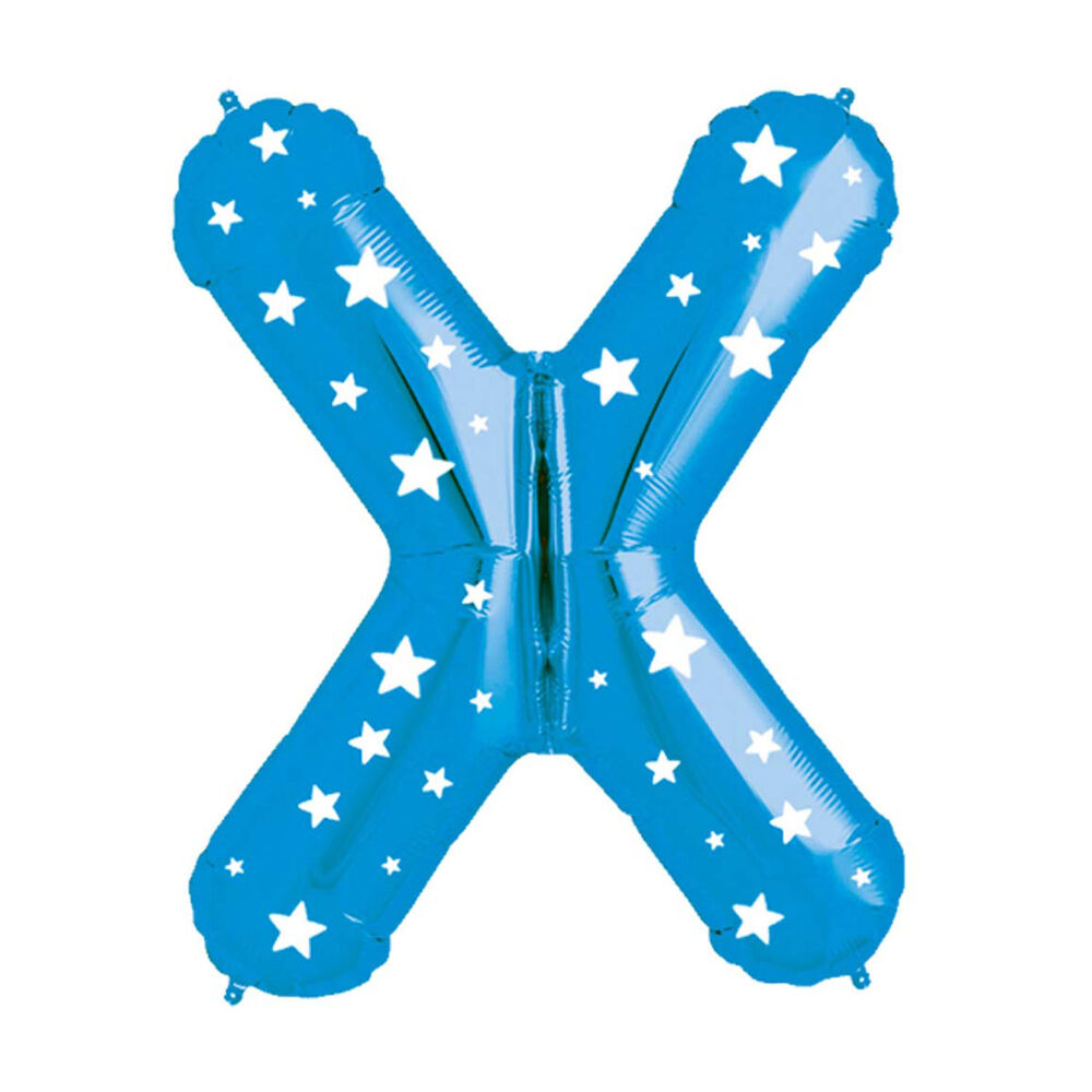 Globo Metalico Celeste 76cm App Letra X image number 0.0