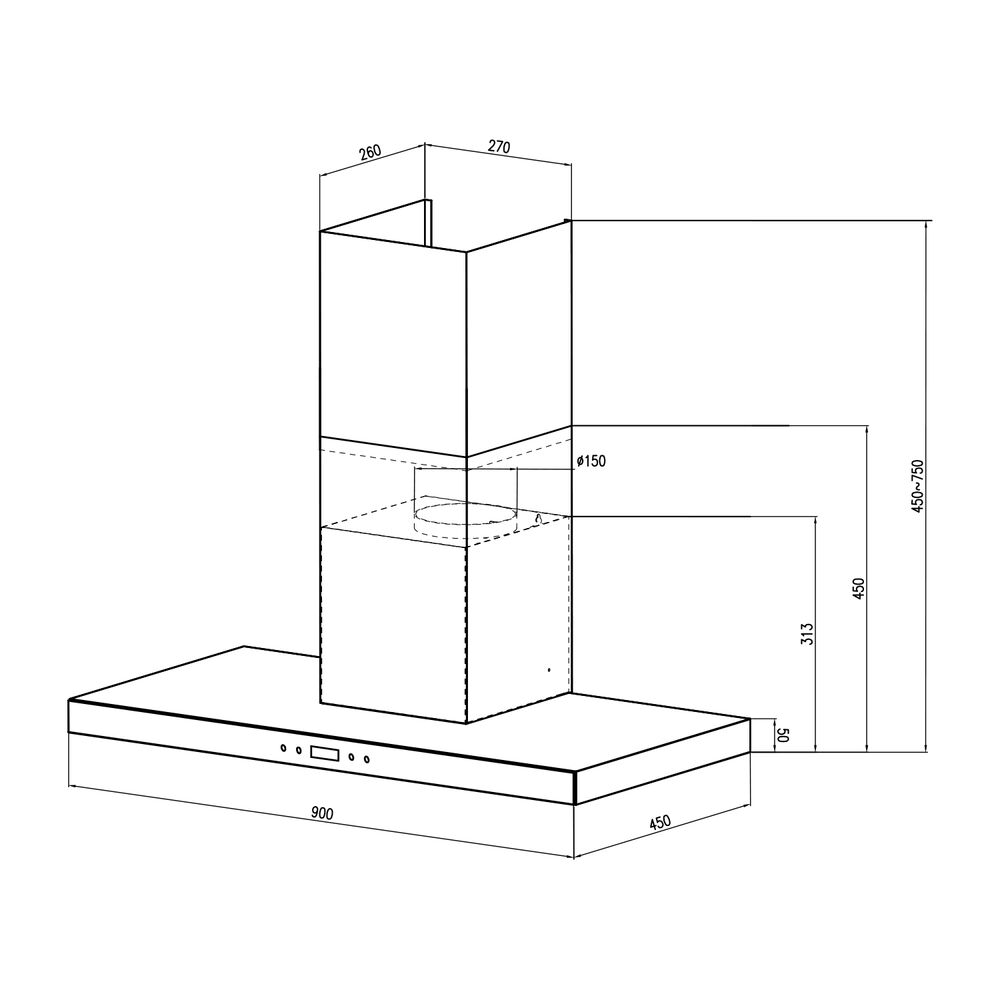 Campana Decorativa Groner Digital 90cm image number 3.0
