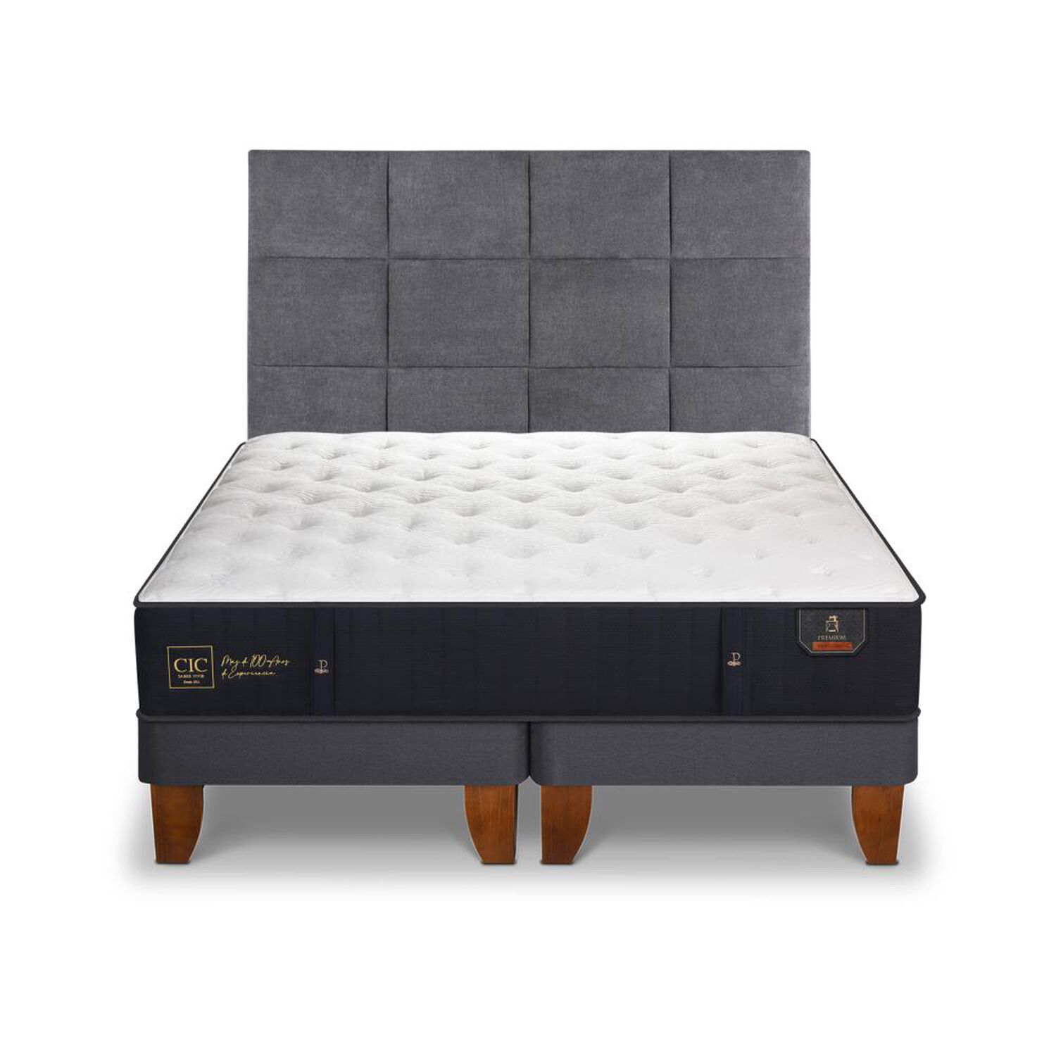 Cama Europea Cic Premium / 2 Plazas / Base Dividida + Respaldo image number 0.0