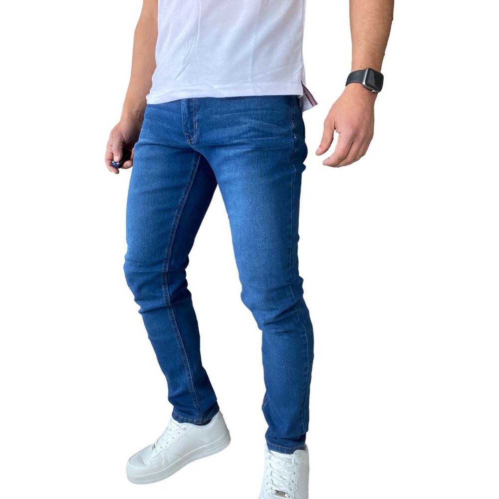 Jeans Hombre Elasticados Slim Azul image number 3.0