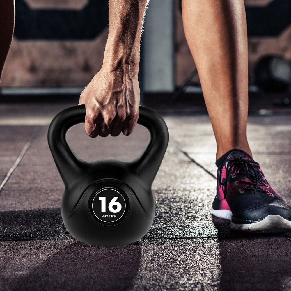 Kettlebell Mancuerna Pesa Rusa Cemento 16 Kg Negro image number 5.0