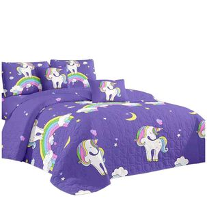 Cubrecama Quilt Unicorn Estampado Plaza Y Media