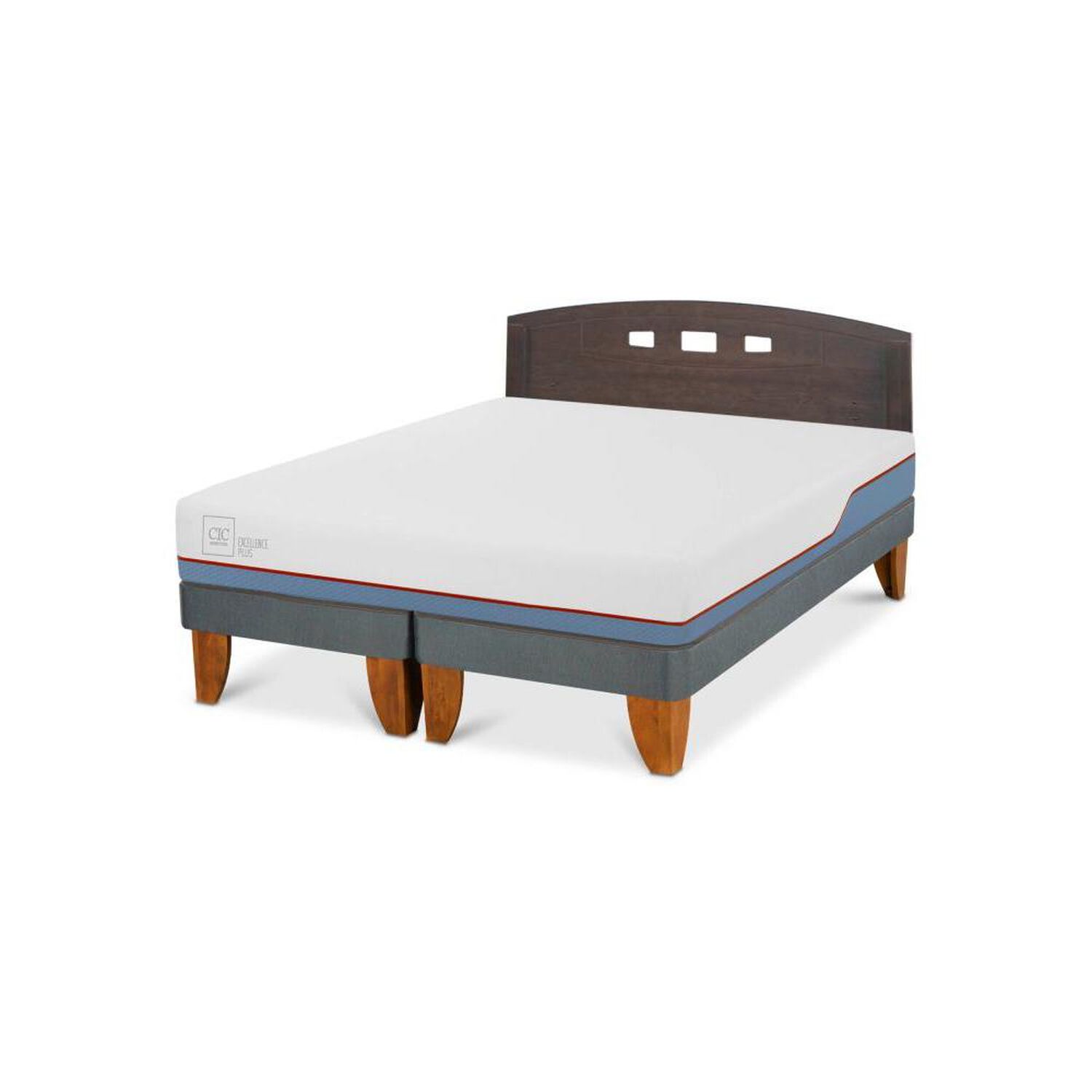 Cama Europea Cic Excellence Plus / 2 Plazas / Base Dividida + Respaldo image number 1.0