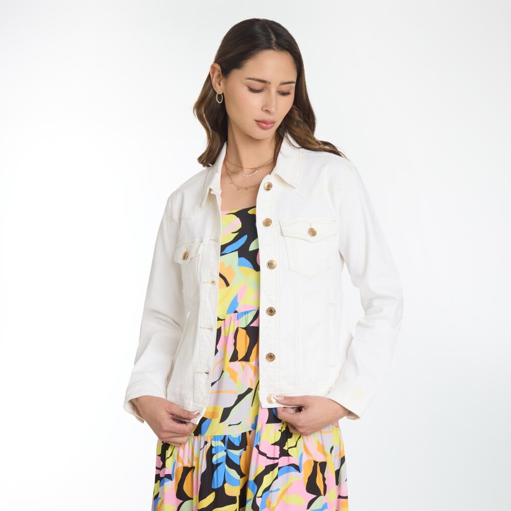 Chaqueta Denim Abotonada Con Bolsillos Mujer Kimera image number 0.0