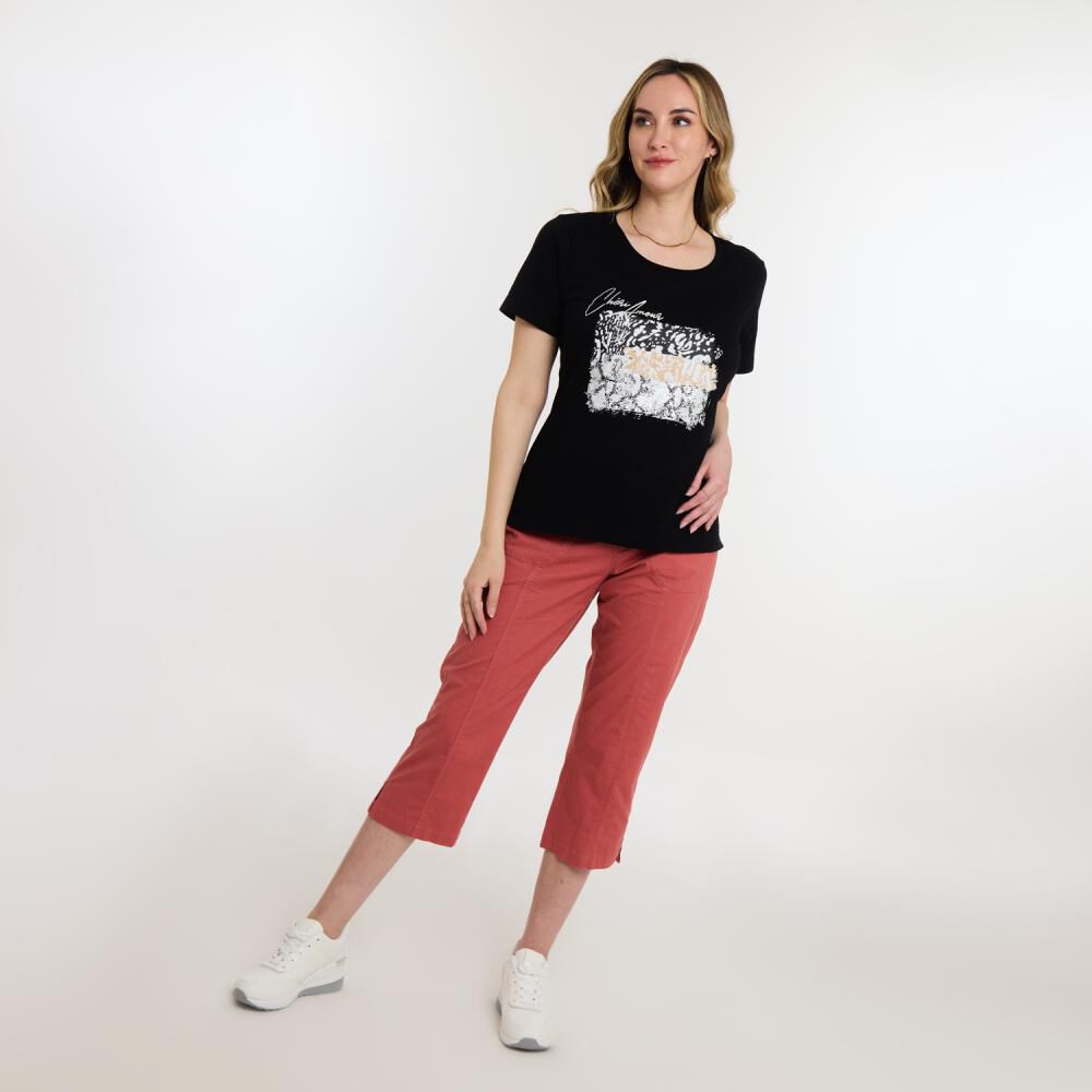 Polera Lisa Manga Corta Cuello Redondo Mujer Geeps image number 1.0