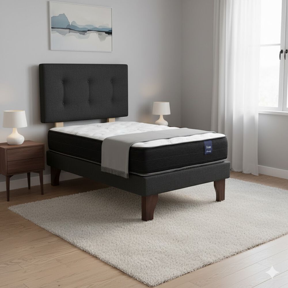 Cama Europea 1.5 Plaza 190 Respaldo Berna image number 0.0