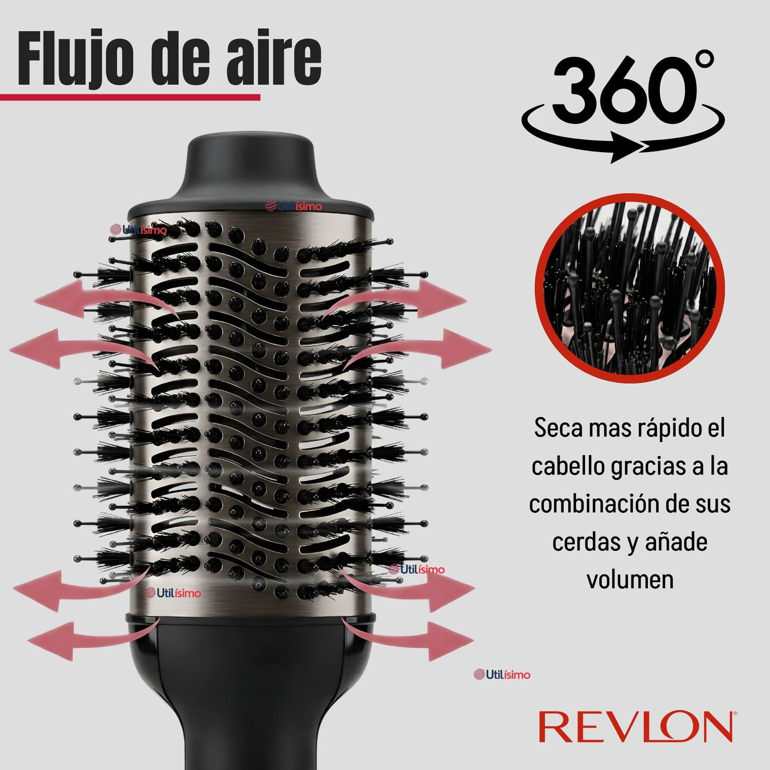 Cepillo Secador Alisador De Cabello One Step Revlon 800w Titanium image number 7.0