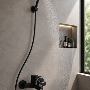 Monomando Llave Grifo Para Tina Ducha Modelo Arezzo Stretto Color Negro