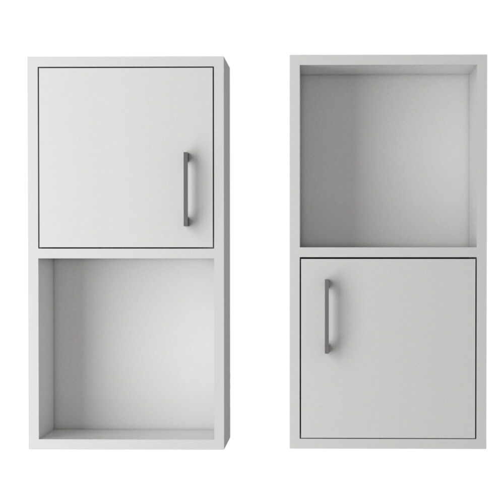 Mueble Organizador Baño Con 1 Puerta X2 Unidades Fm-001b - Blanco image number 3.0