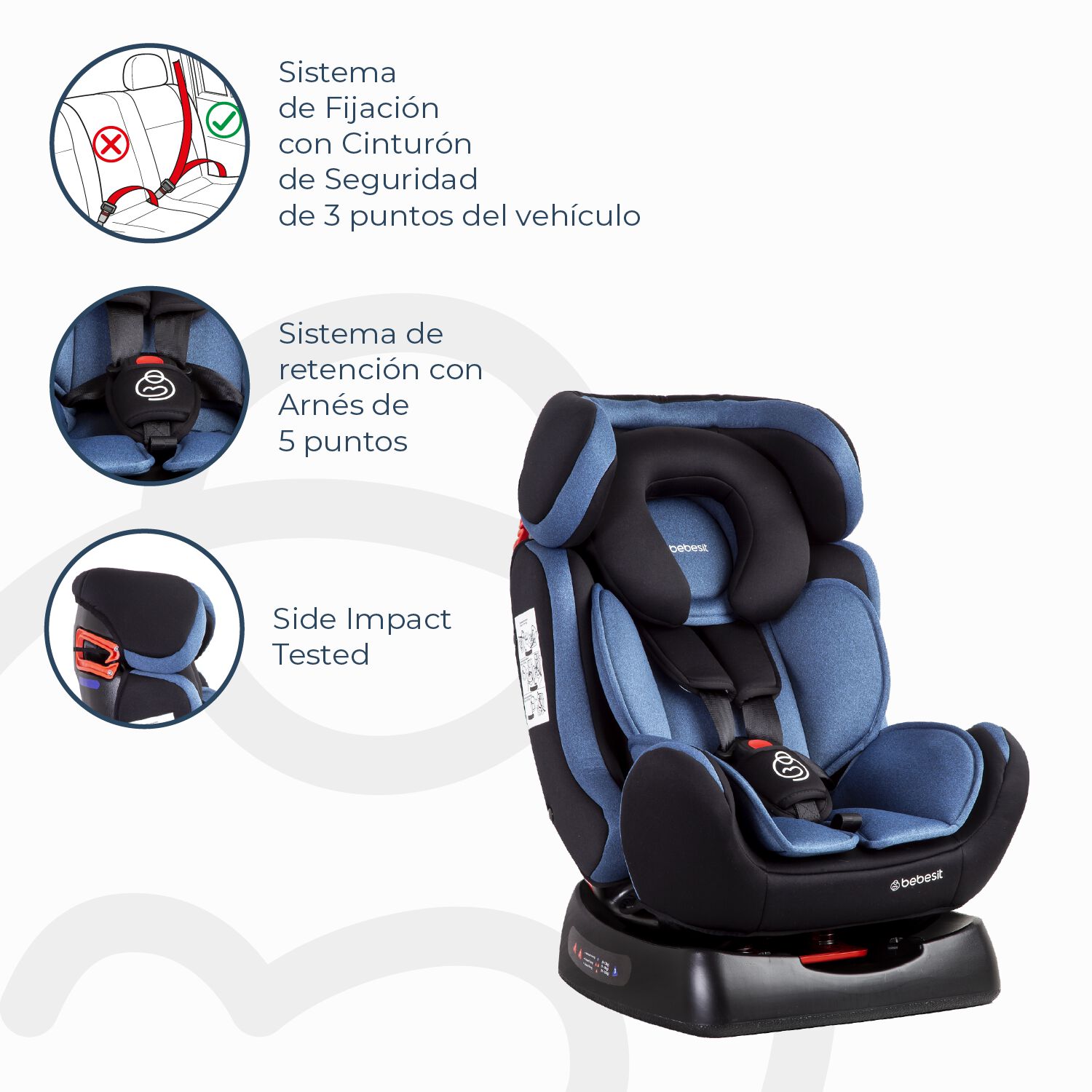 Silla De Auto Orbit Lx Azul Bebesit image number 4.0