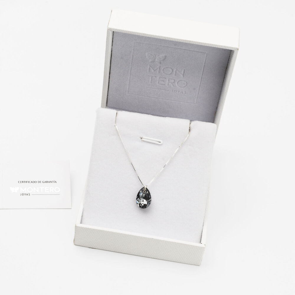 Collar Gota De Luz Con Cristales Genuinos Silver Night image number 2.0