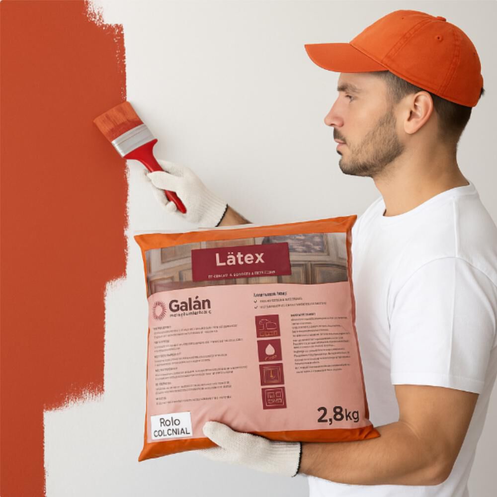 Pintura En Bolsa Latex 2.8 Kilos Rojo Colonial Galan image number 3.0