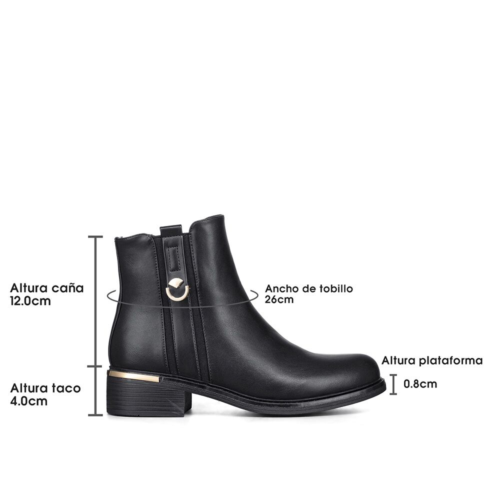 Botin Casual Mujer Eco Cuero Clasico Comodo Weide Hx509 image number 6.0