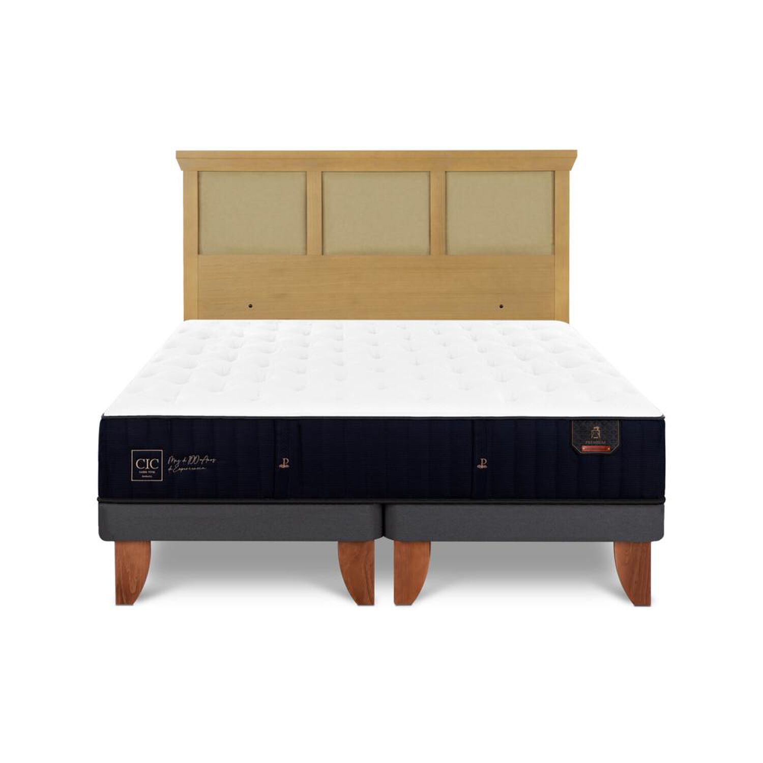 Cama Europea Cic Linea Premium / 2 Plazas / Base Dividida + Respaldo image number 0.0