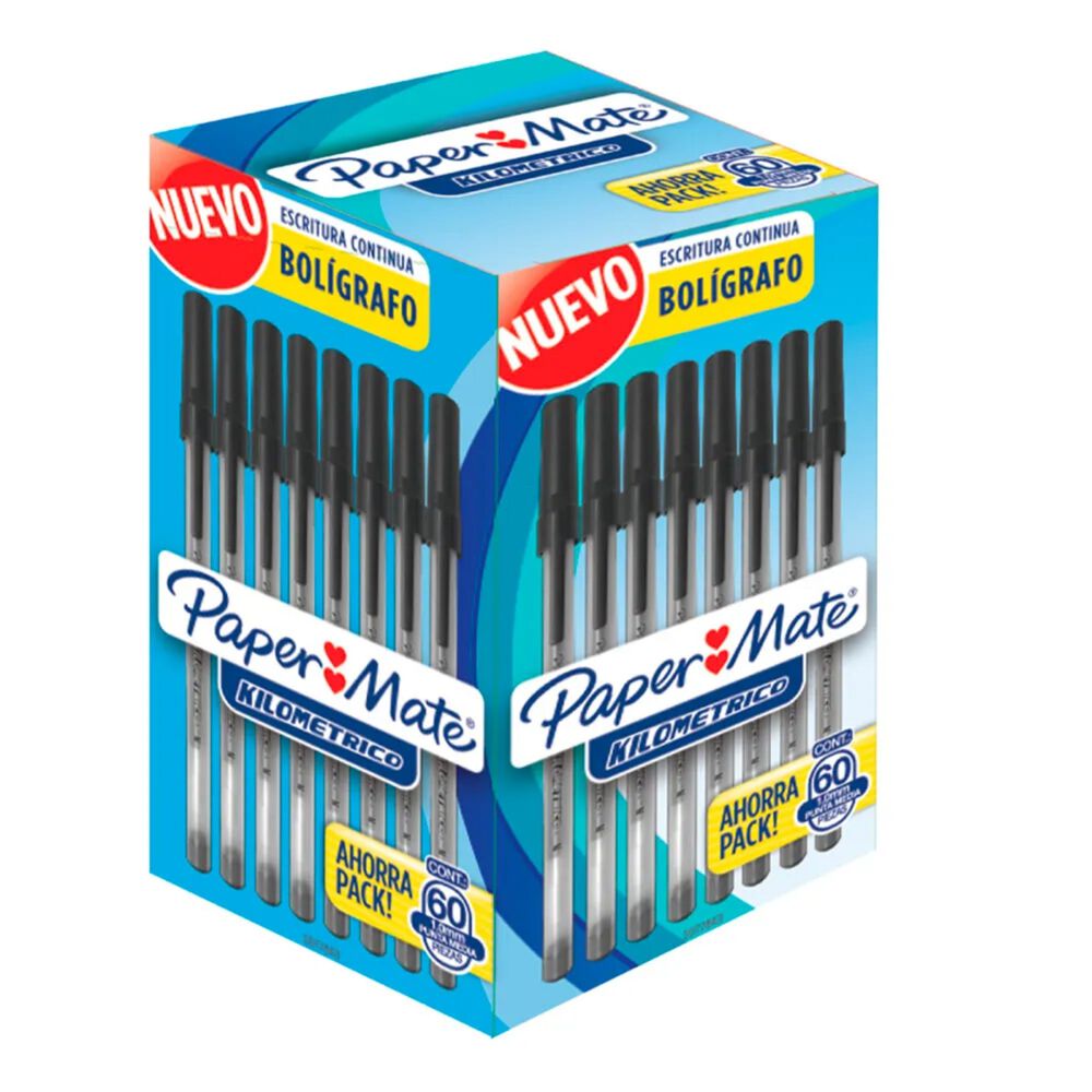Caja 60 Bol&iacute;grafos Papermate Econ&oacute;mico Kilom&eacute;trico Negro image number 0.0