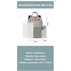 Mochila Maternal Con Monedero Y Colgador Lubabycas Rosada