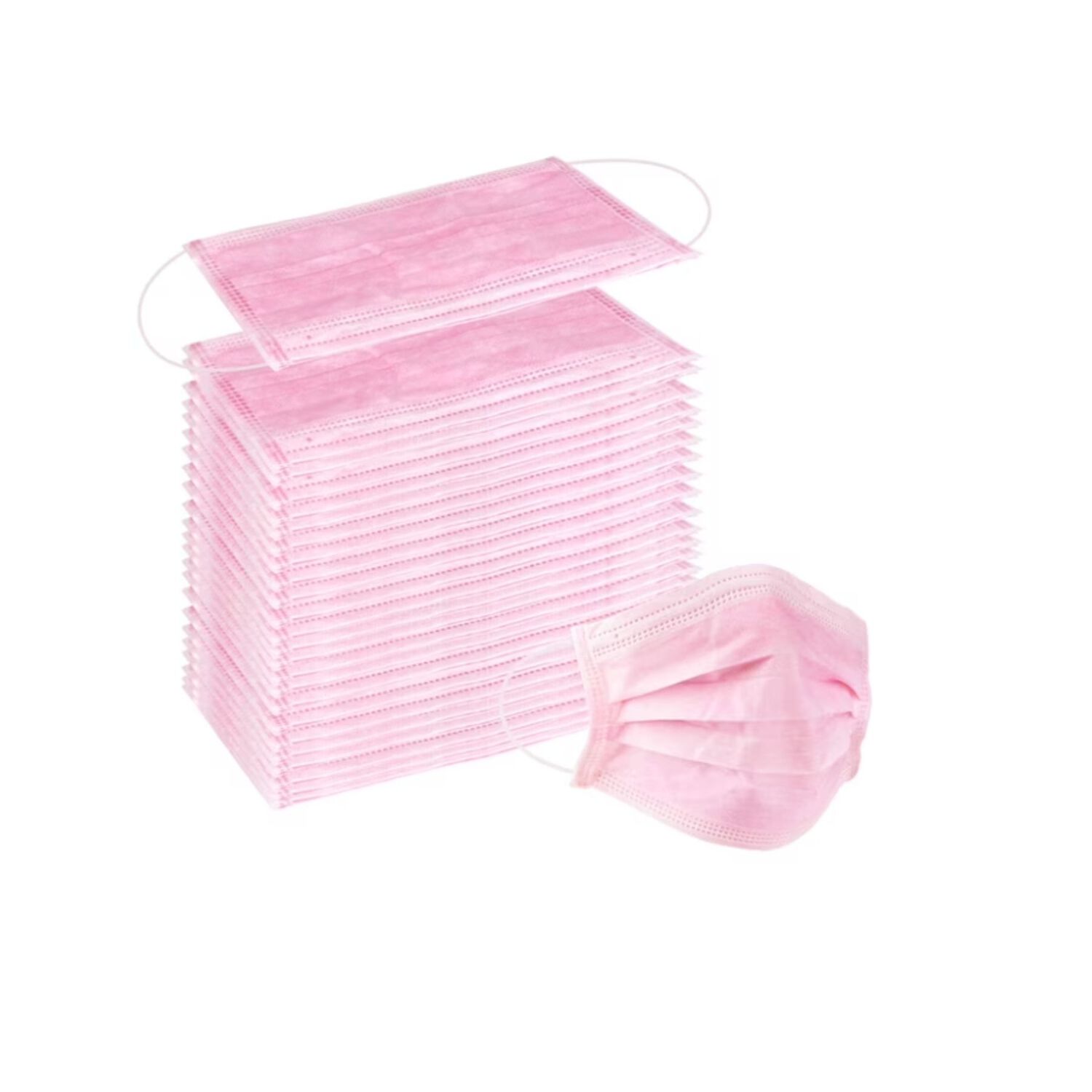 Mascarilla Desechable 3 Pliegues Mascarillas De 50 Unidades Color Rosa image number 1.0