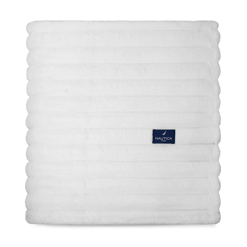 Manta De Cama Nautica Home Jacquard Franela Ultrasuave 127x178cm Blanca image number 2.0