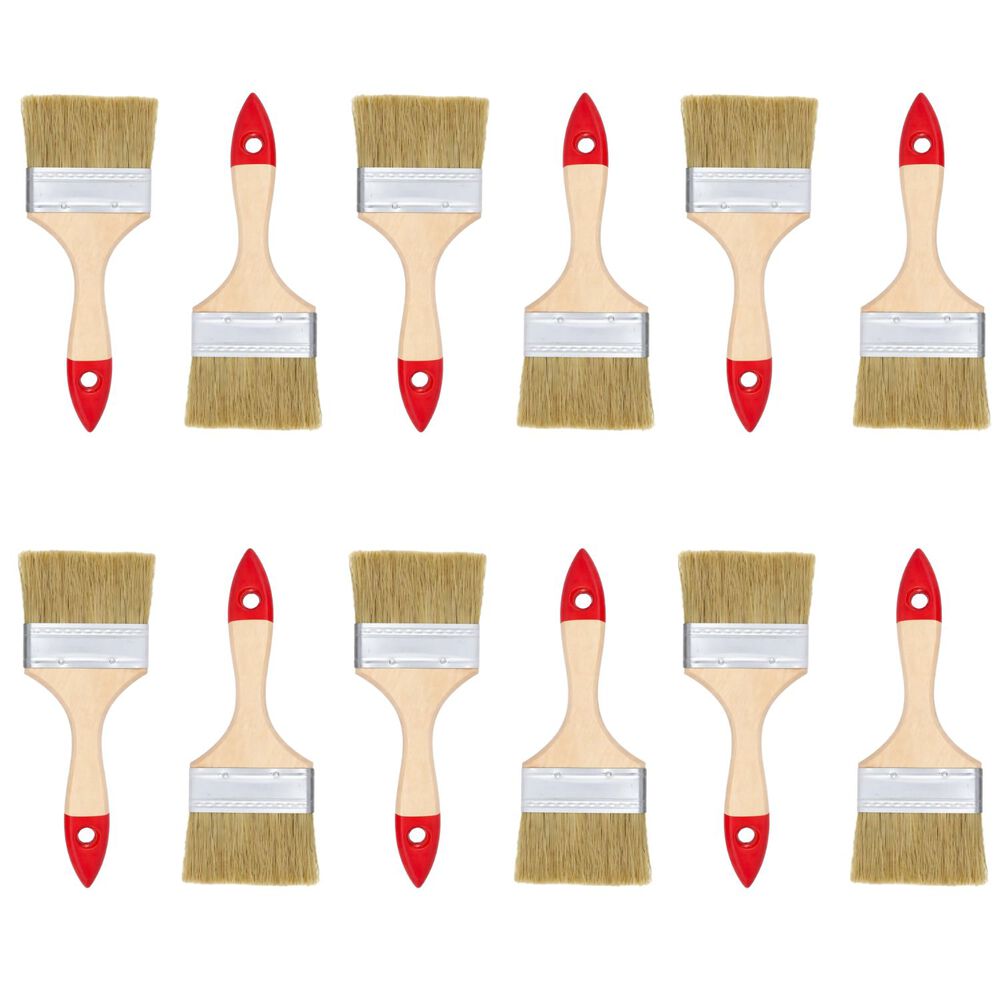 Set 12 Brocha Mango Madera 4 Pulgadas Para Pintura Pintar image number 0.0