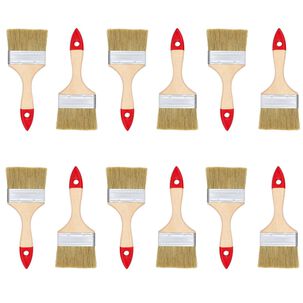 Set 12 Brocha Mango Madera 4 Pulgadas Para Pintura Pintar