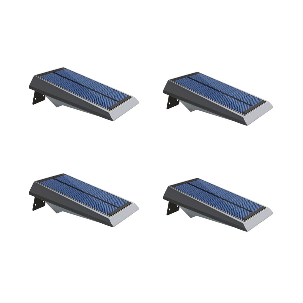 Pack 4 Aplique Solar Contra Agua Ultra Plano Con Sensor De Movimiento image number 0.0