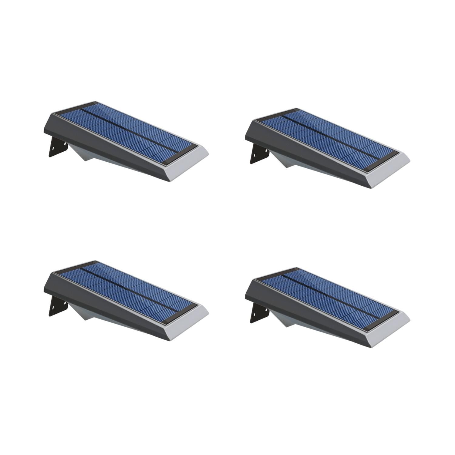 Pack 4 Aplique Solar Contra Agua Ultra Plano Con Sensor De Movimiento image number 0.0