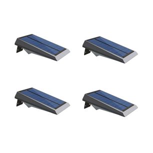 Pack 4 Aplique Solar Contra Agua Ultra Plano Con Sensor De Movimiento