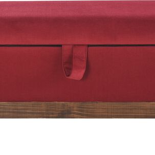 Banqueta Con Baúl Incy Rojo Felpa 120x40x50 Cm Máxima Design