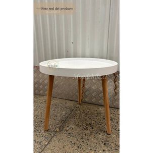 Mesa De Centro Lateral Eames Cubierta Mdf Y Patas De Madera