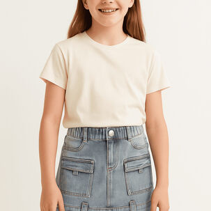 Falda Cargo Niña Con Bolsillos Moda Infantil 2025