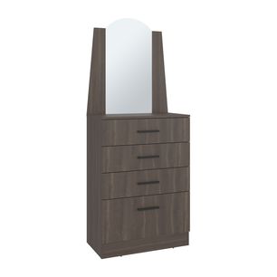 Comoda Con Espejo 159.5x62.8x35.3 Cm 3 Cajones 1 Puerta