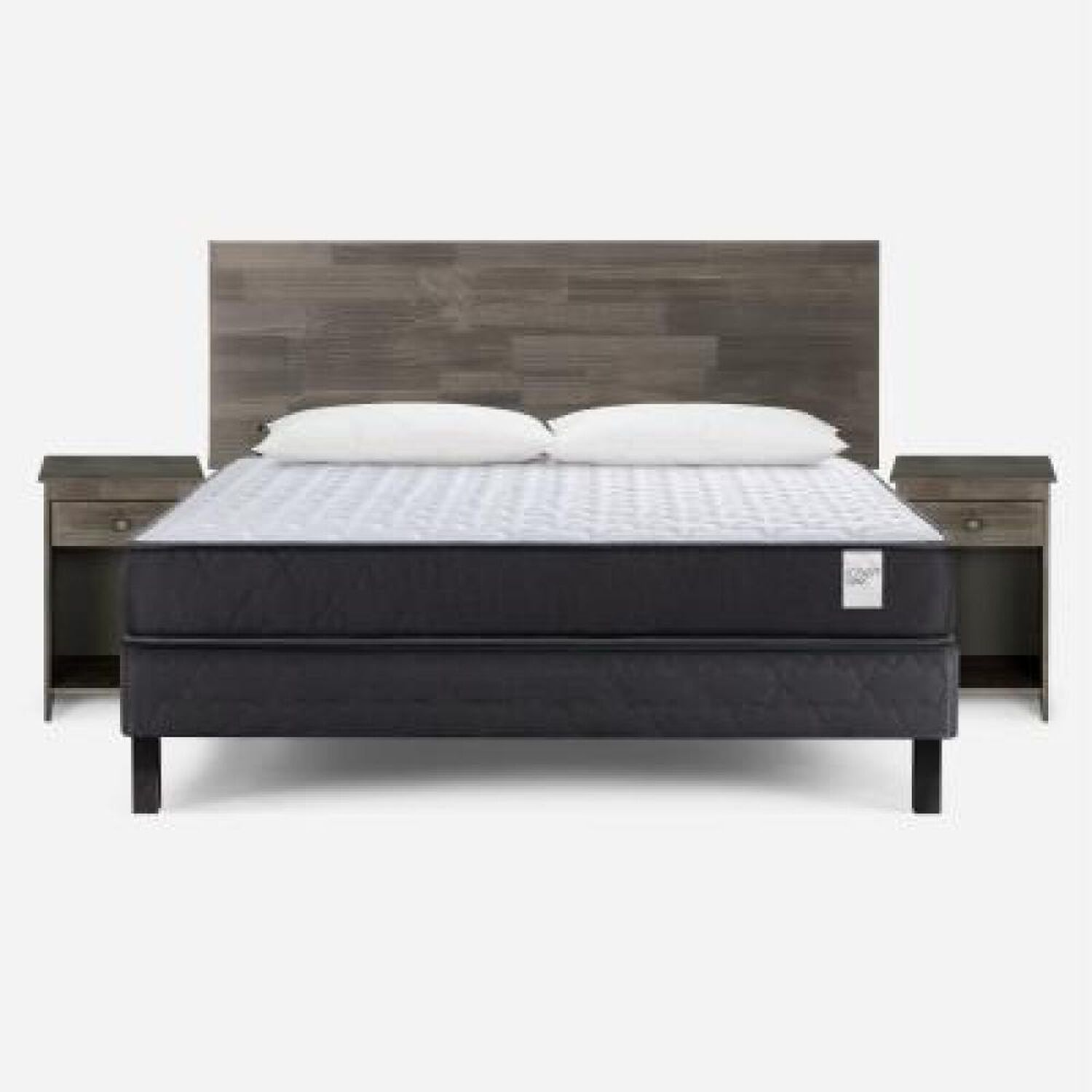 Cama Europea Rosen Wave / 2 Plazas / Base Normal + Set De Maderas Tabor Grafito + Almohada Light image number 8.0