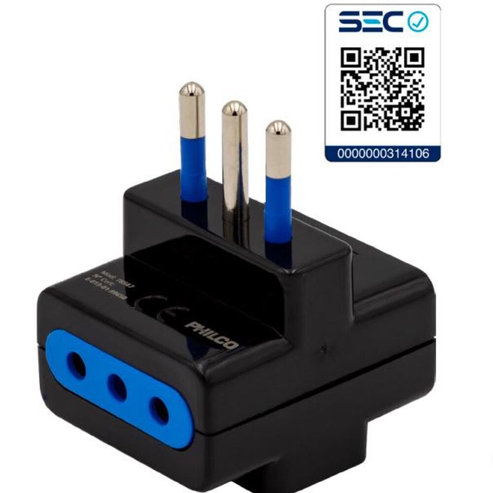 Enchufe Triple Philco 220v / 10a / 2500w Certificado S. E. C image number 1.0