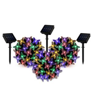 Set 3 Luces Navidad Led Mariposa Solar 4m Rgb Decoracion Set 3 Luces Navidad Led Mariposa Solar 4m Rgb Decoracion