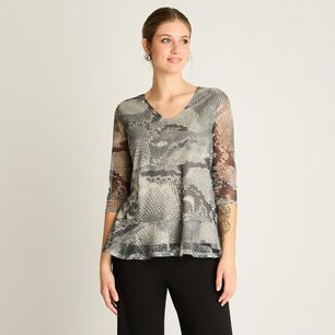 Polera Manga 3/4 Cuello V Mujer Lorenzo Di Pontti