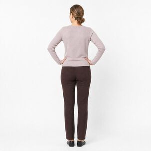 Calza Aplicaci&oacute;n Cierre Tiro Alto Skinny Mujer Lesage