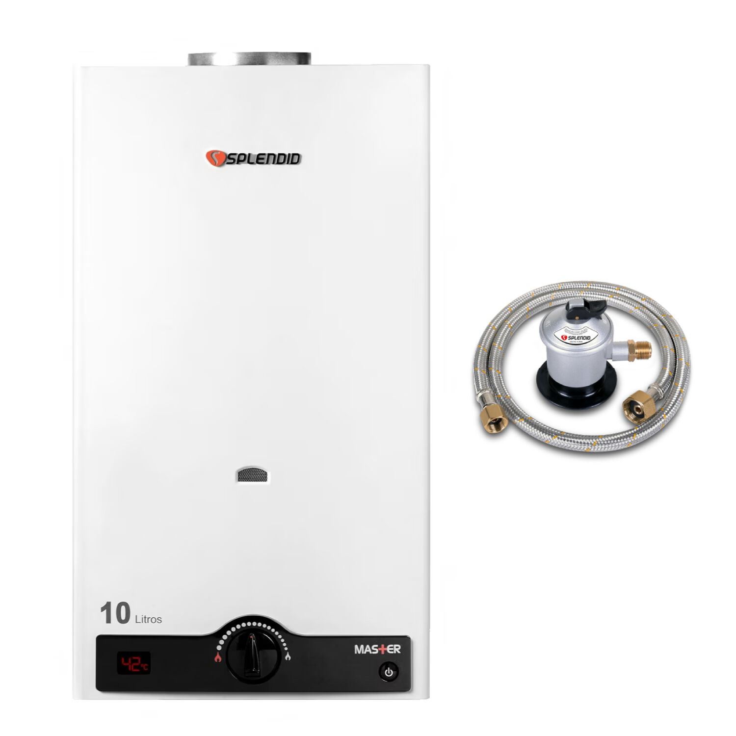 Pack Calefont 10 Litros Gas Licuado Tiro Natural + Regulador image number 0.0