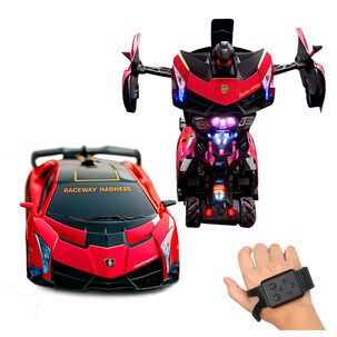 Auto Robot Control Sensorial Transformable Con Luces Led